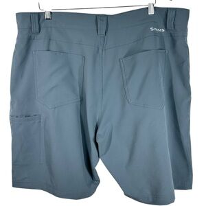 SIMMS Slate Blue Flat Front Lightweight Performance Fabric Men's Shorts Size 40